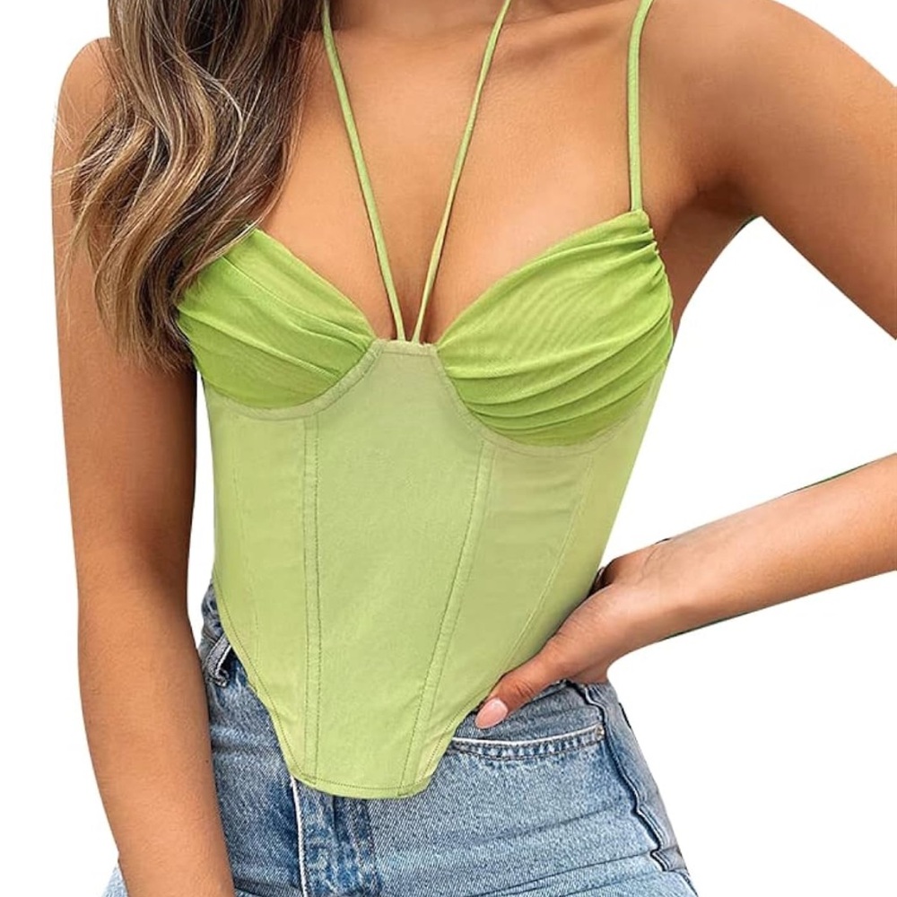 Women's Green Corset Top